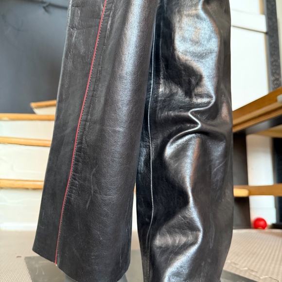 BLACK Leather Vintage Pants RUDSAK size XS - Picture 4 of 9